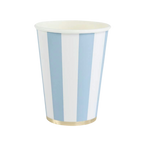 Sky Blue Cabana Stripe Cups