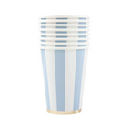 Sky Blue Cabana Stripe Cups