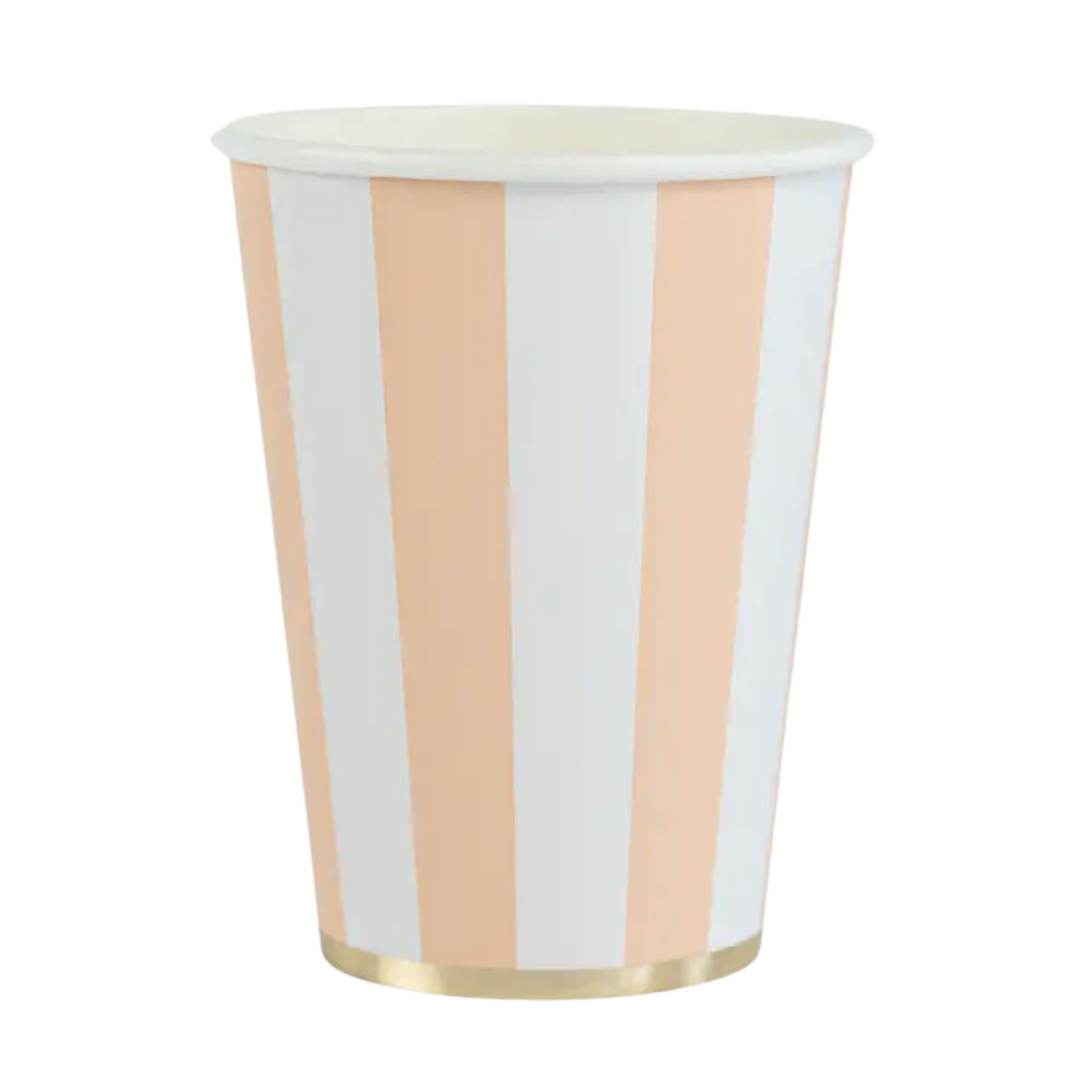 Sweet Peach Cabana Stripe Paper Cups