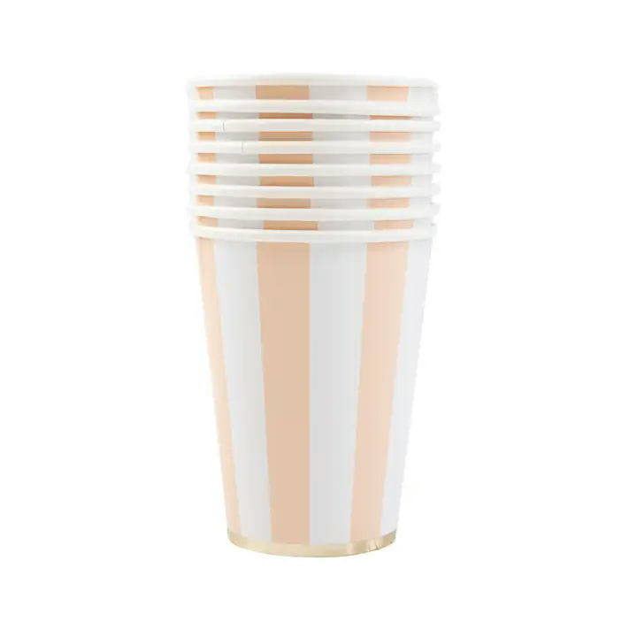 Sweet Peach Cabana Stripe Paper Cups