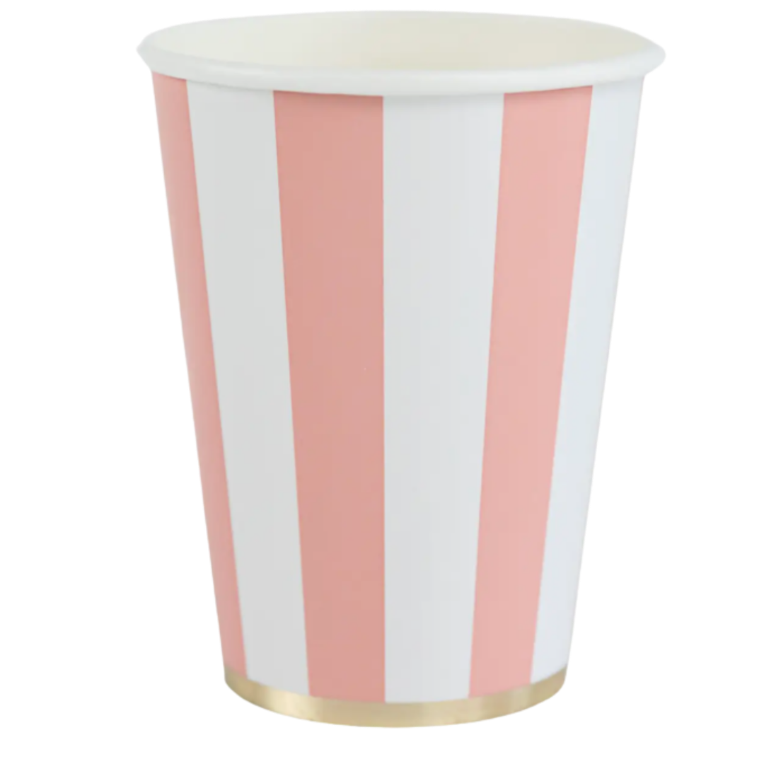 Petal Pink Signature Cabana Stripe Cups