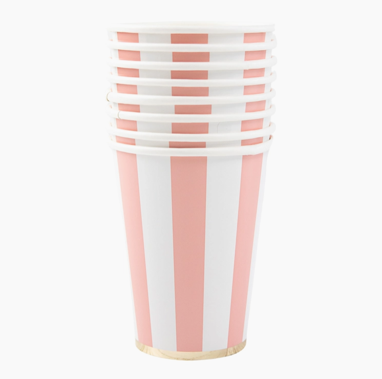 Petal Pink Signature Cabana Stripe Cups