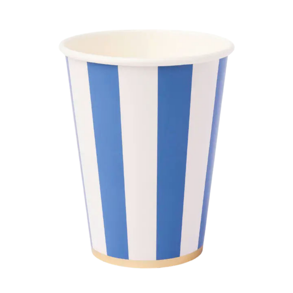 Palisades Blue Signature Cabana Stripe Paper Cups