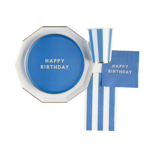Palisades Blue Signature "Happy Birthday" Cocktail Napkin
