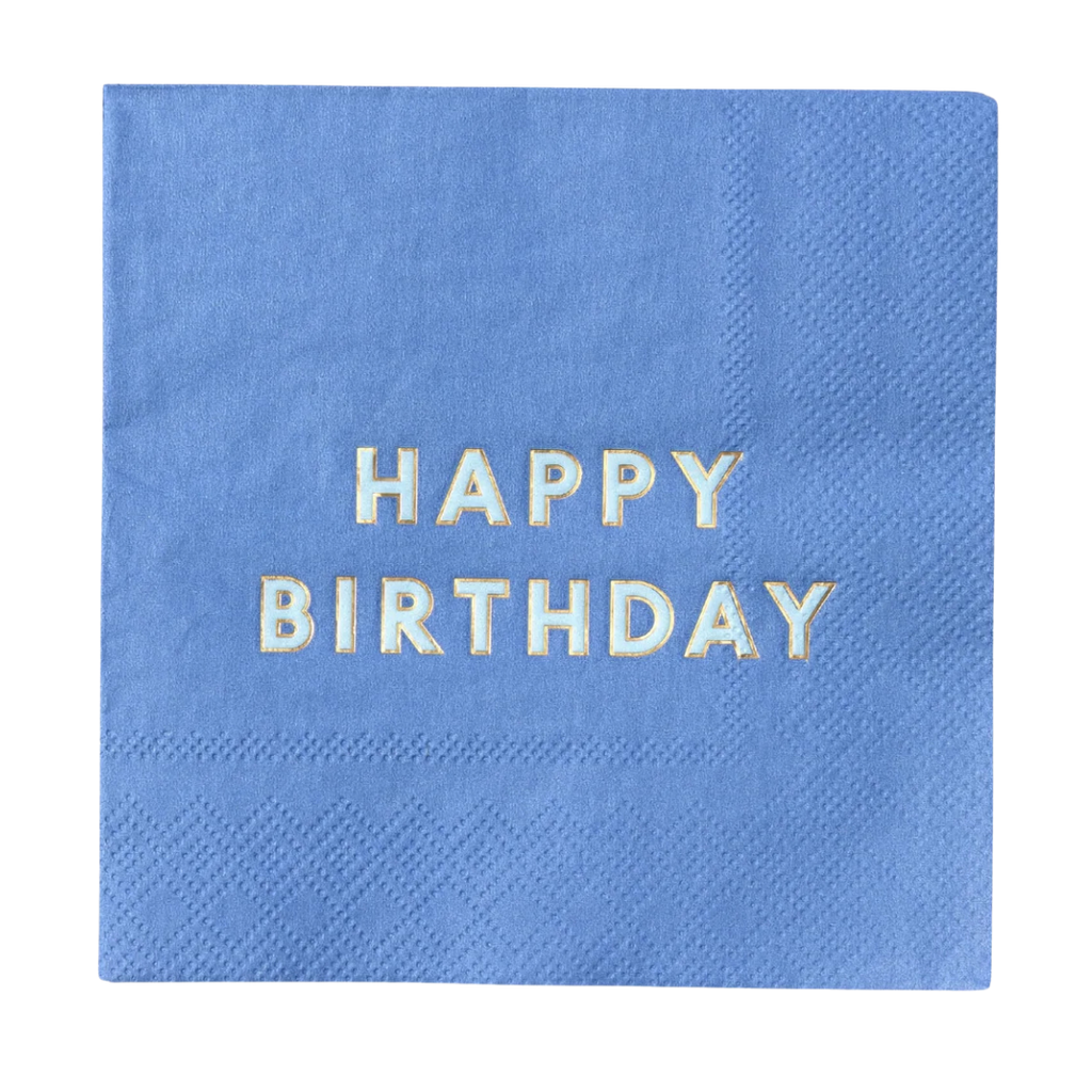 Palisades Blue Signature "Happy Birthday" Cocktail Napkin