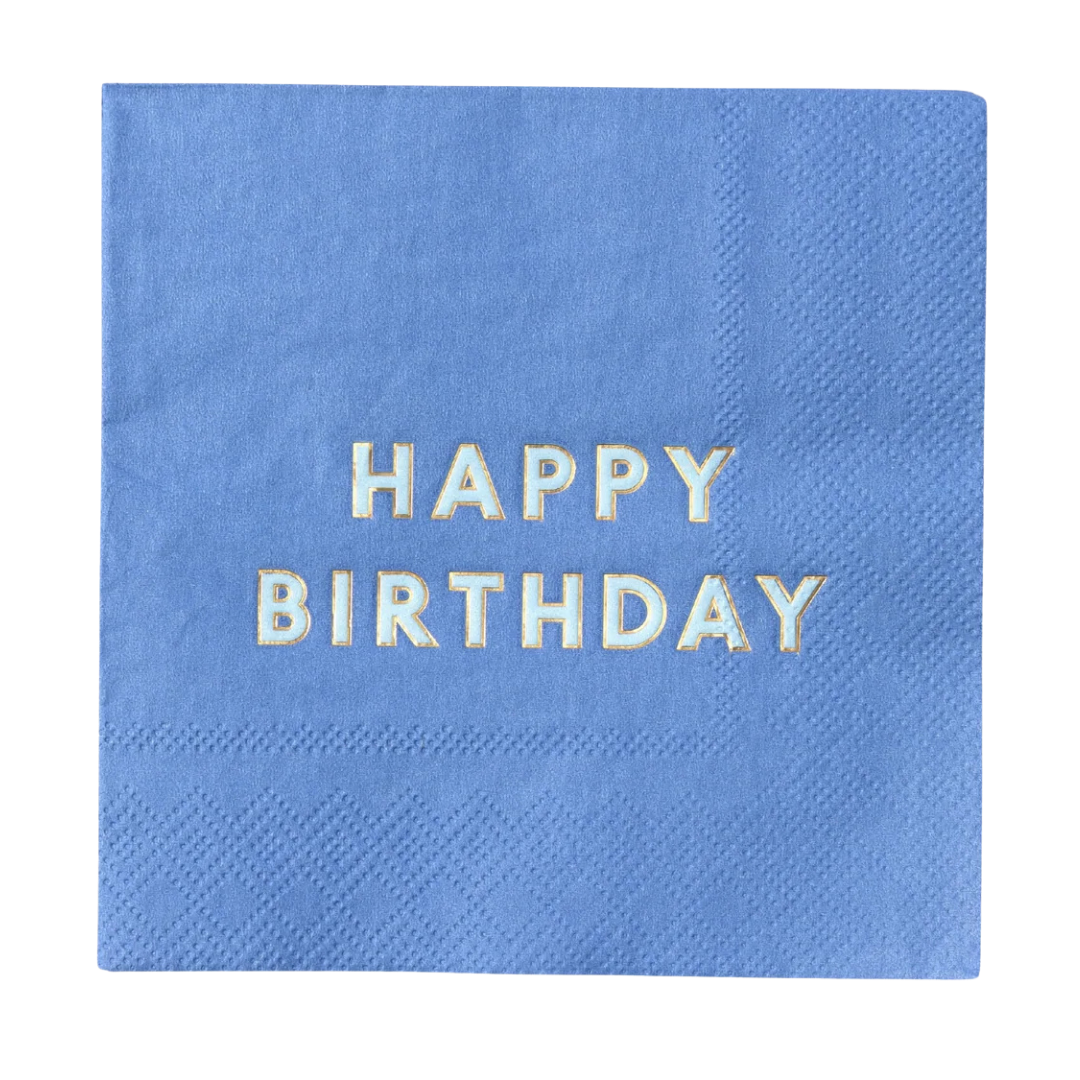Palisades Blue Signature "Happy Birthday" Cocktail Napkin