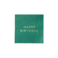 Emerald Green "Happy Birthday" Cocktail Napkins