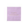Lilac with Gold "Happy Birthday" Cocktail Napkins