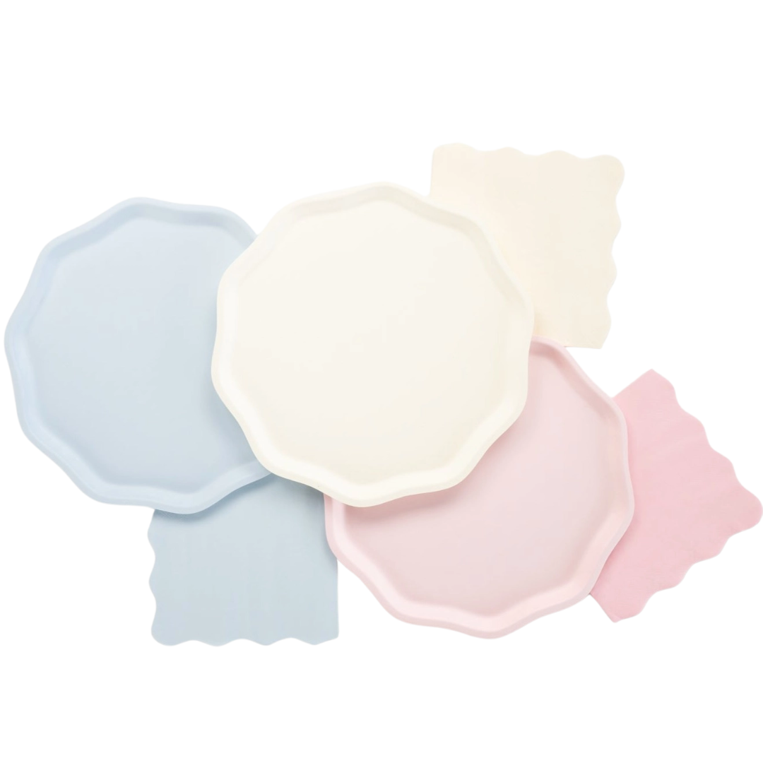 Sky Blue Compostable Decagon Large Dinner Plates