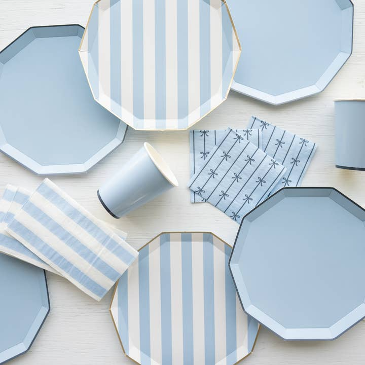 Sky Blue Cabana Striped Guest Napkins