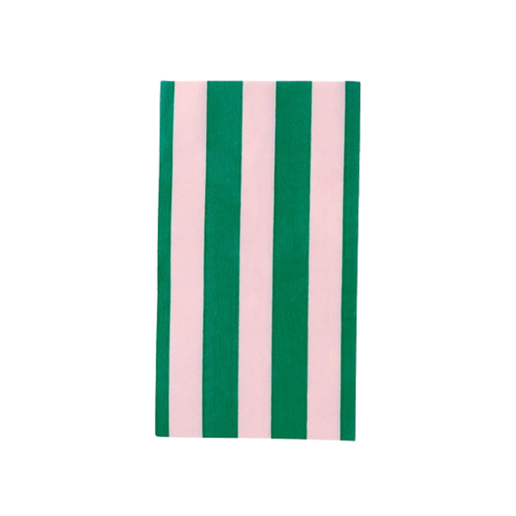 Pink and Green Signature  Cabana Stripe Guest Napkins