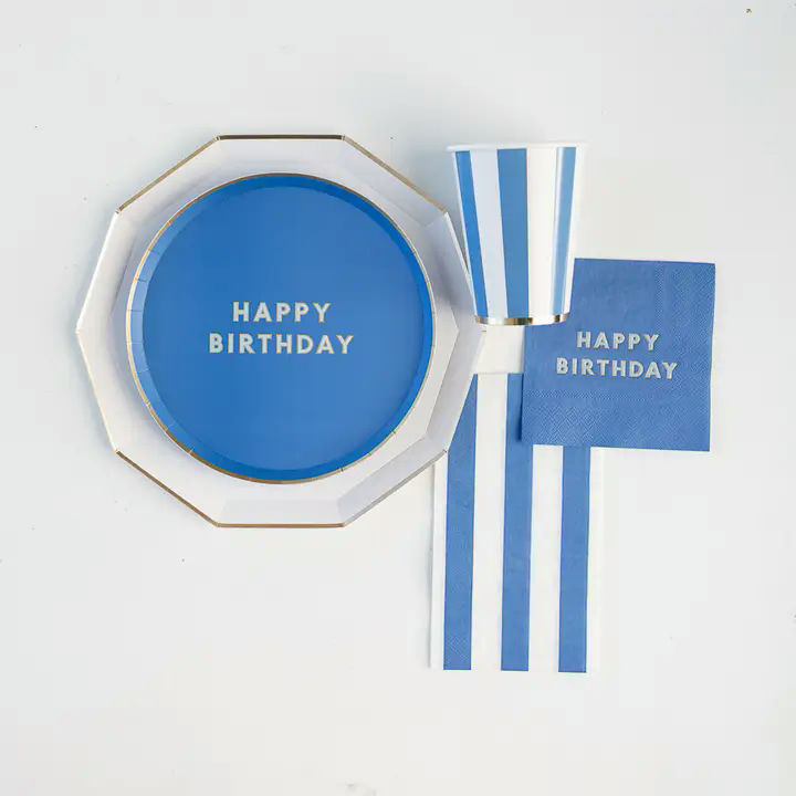 Palisades Blue Signature Cabana Stripe Guest Napkins