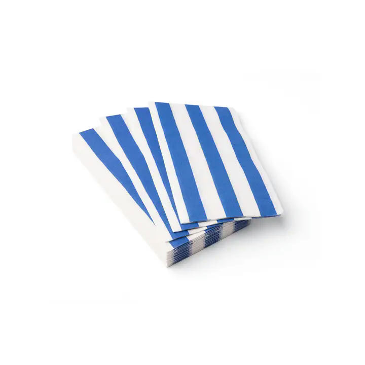 Palisades Blue Signature Cabana Stripe Guest Napkins