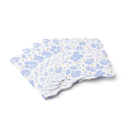 Blue Henry Bear and Flower Scatter Lunch Napkins