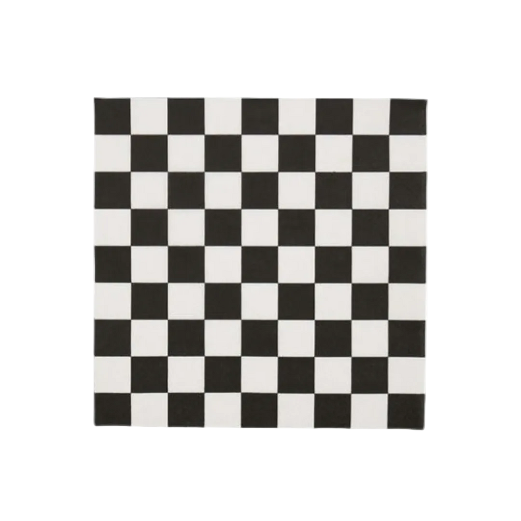 Black and White Checkered Dinner Napkins