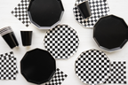Black and White Checkered Dinner Napkins