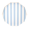 Sky Blue Striped Cabana Dinner Plates