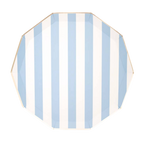 Sky Blue Striped Cabana Dinner Plates
