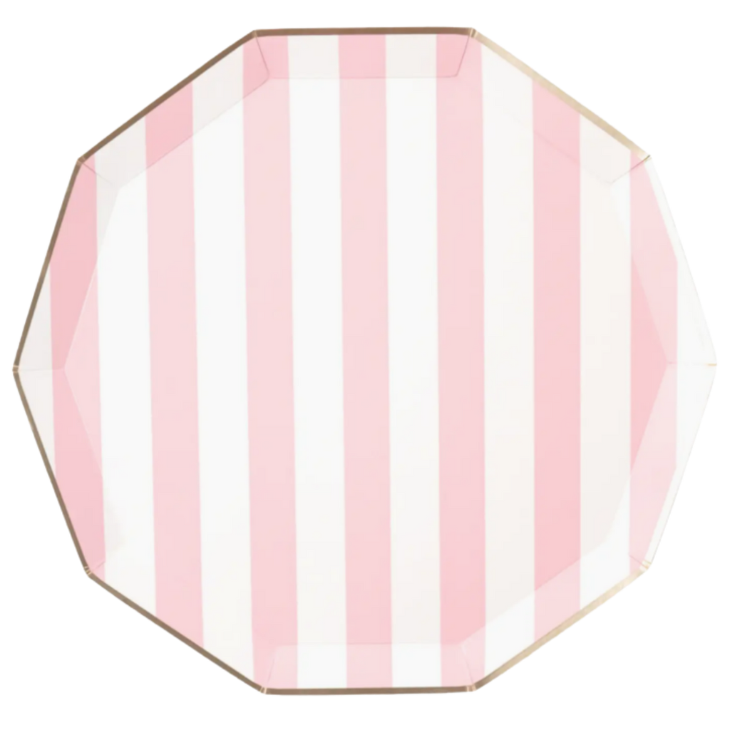 Petal Pink Cabana Stripe Dinner Plates