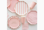 Petal Pink Cabana Stripe Dinner Plates
