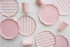 Petal Pink Cabana Stripe Dinner Plates