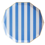 Palisades Blue Cabana Stripe Dinner Plates