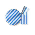 Palisades Blue Cabana Stripe Dinner Plates