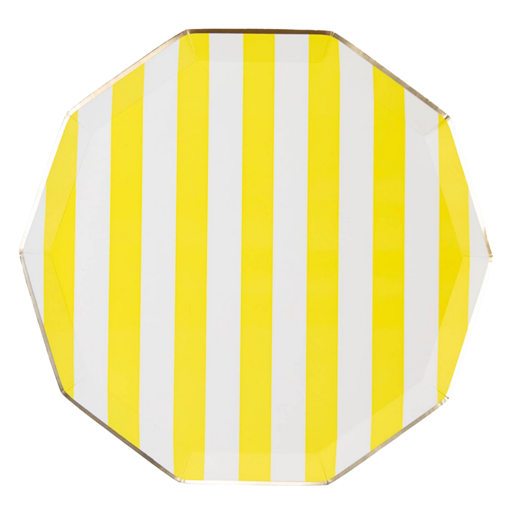 Yellow Signature Cabana Stripe Large Dinner Plates