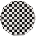 Black & White Checkered Dinner Plates