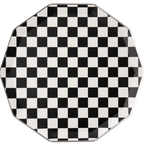 Black & White Checkered Dinner Plates
