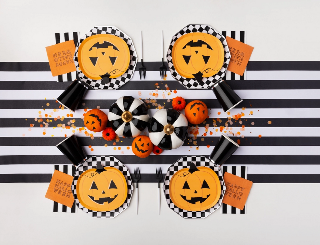 Black & White Checkered Dinner Plates