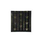 Black with Gold Bow Striped Cocktail Napkins