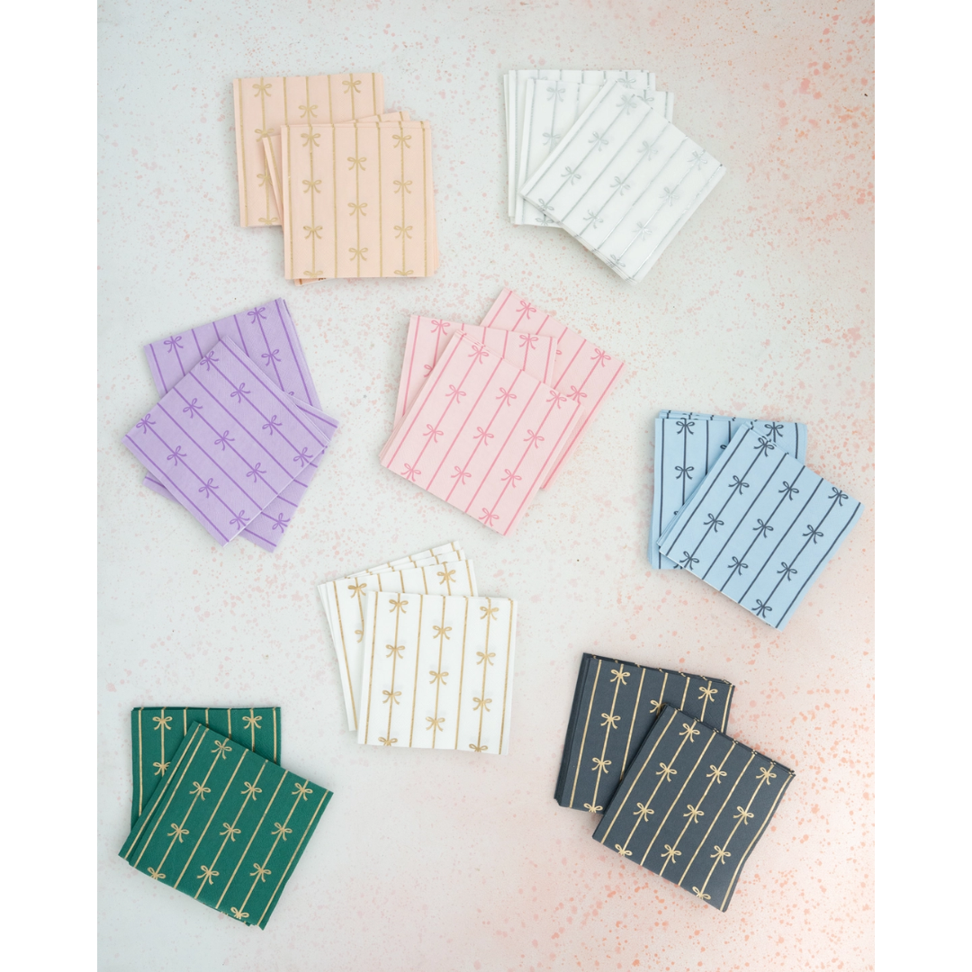Sky Blue Signature Bow Napkins - 2 Sizes