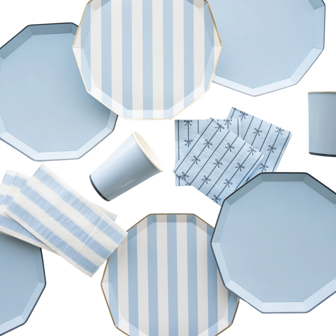 Sky Blue Signature Bow Napkins - 2 Sizes