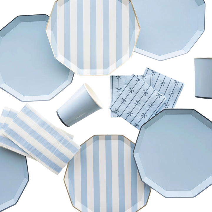 Sky Blue Signature Bow Napkins - 2 Sizes