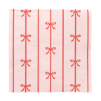 Red Bow Stripe Pattern Cocktail Napkins