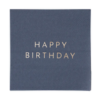 Midnight Blue and Gold "Happy Birthday" Cocktail Napkins