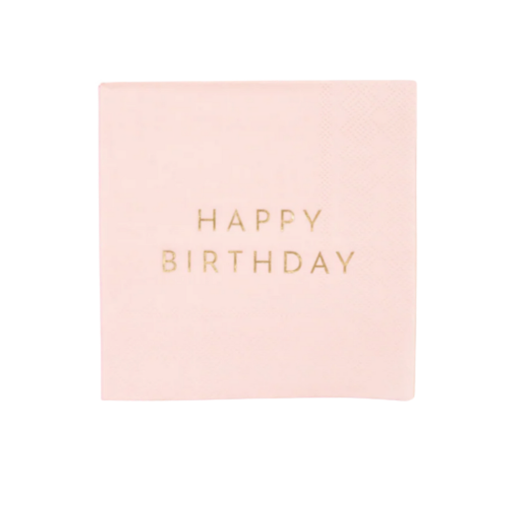 Petal Pink Signature Happy Birthday Cocktail Napkins