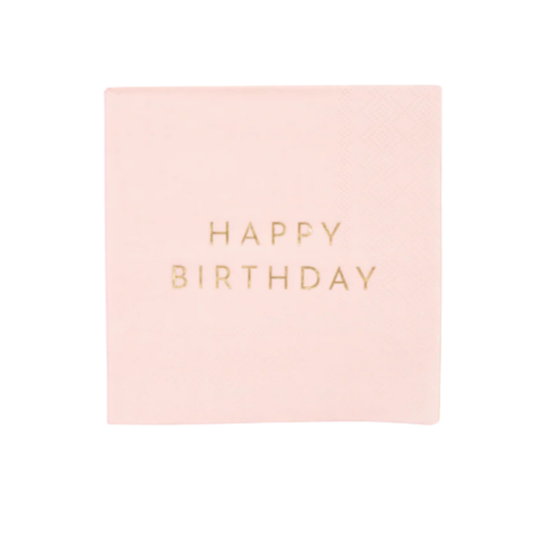 Petal Pink Signature Happy Birthday Cocktail Napkins