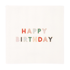 White Blanc Signature Happy Birthday Cocktail Napkins