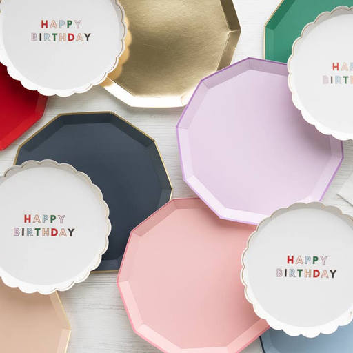 White Blanc Signature Happy Birthday Cocktail Napkins