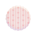 Pink Striped Bow Small Plates