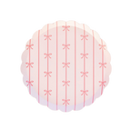 Pink Striped Bow Small Plates
