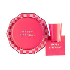 Hot Pink "Happy Birthday" Small Plates