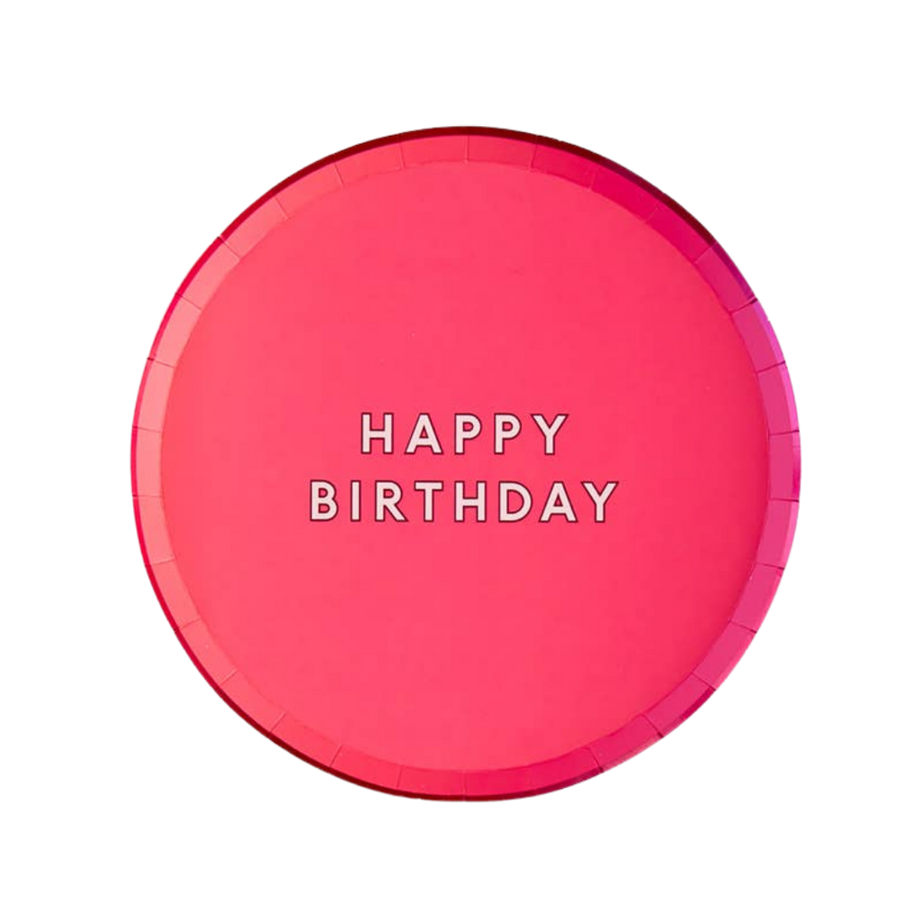 Hot Pink "Happy Birthday" Small Plates