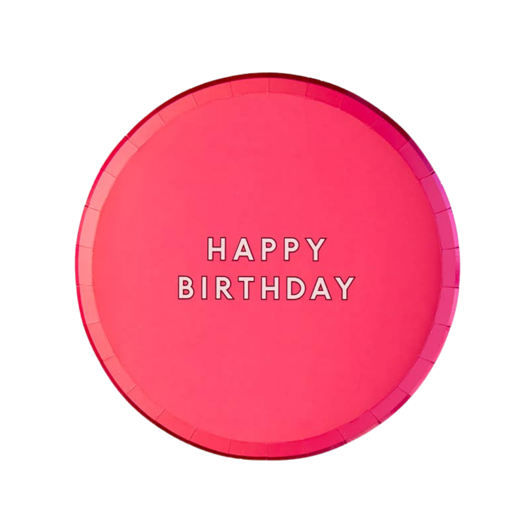 Hot Pink "Happy Birthday" Small Plates