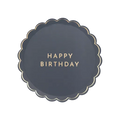 Midnight Blue Happy Birthday Scalloped Small Appetizer Dessert Plate