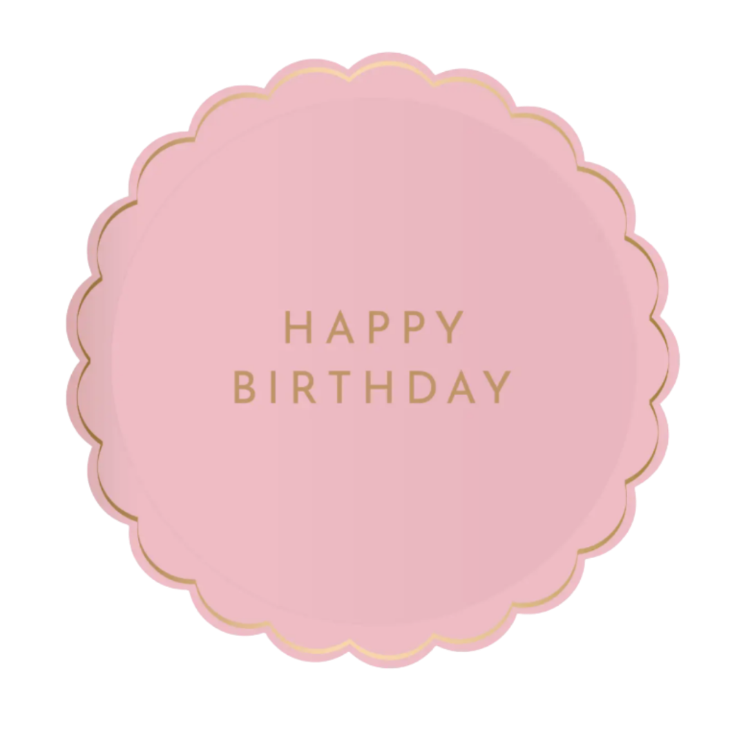 Petal Pink Happy Birthday Small Plates