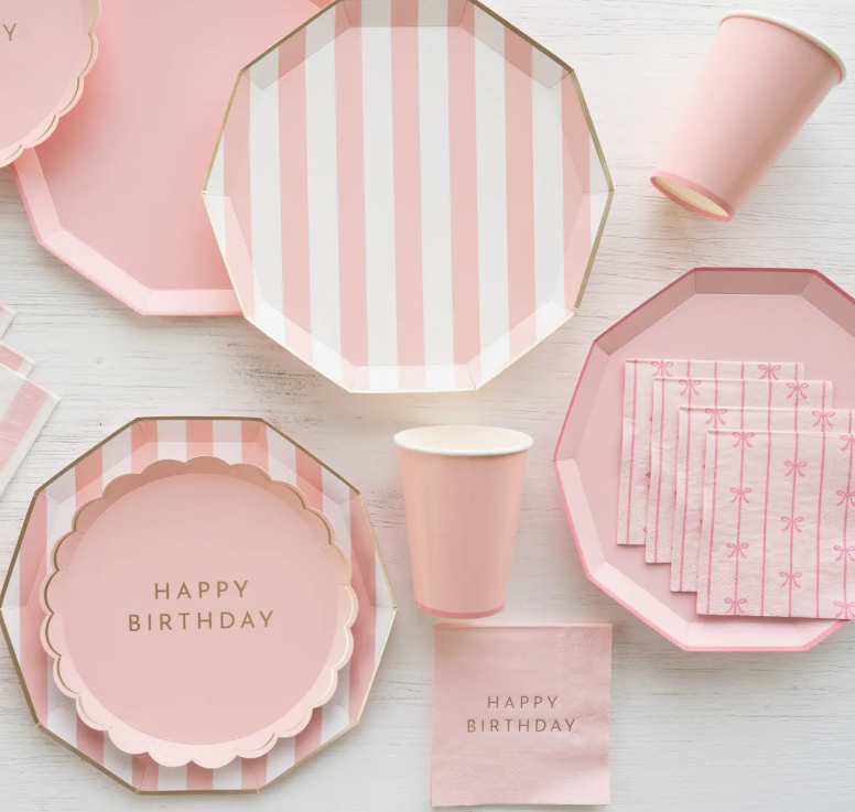 Petal Pink Happy Birthday Small Plates