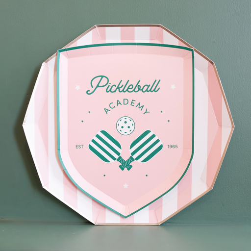 Pink Pickleball Crest Small Appetizer Dessert Plate